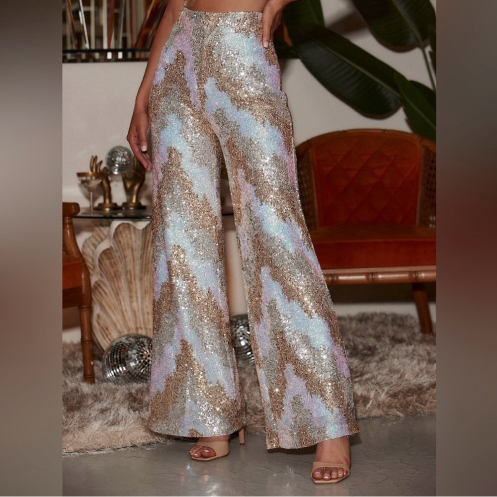 12th Tribe - Genevieve Ivory Sequin Pants